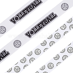 2 Rolls 2 Styles Polyester Sport Ball Printed Grosgrain Ribbon for Sewing Decoration&nbsp;OCOR-GF0004-32A