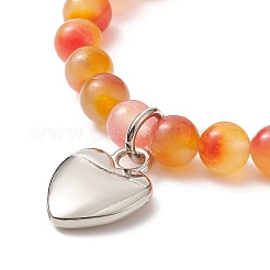 Two Tone Natural Jade Beaded Stretch Bracelet&nbsp;BJEW-JB09176