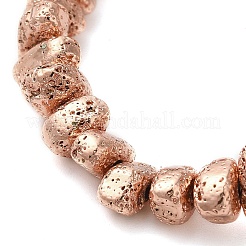 Electroplated Natural Lava Rock Beads Strands&nbsp;G-L606-D02-01E