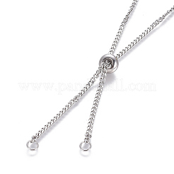 Adjustable 201 Stainless Steel Slider Necklaces&nbsp;LS-MAK-L026-08A-P-1