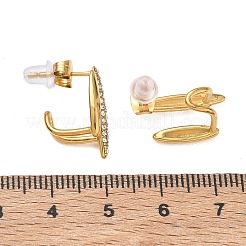 304 Stainless Steel Rhinestone Stud Earrings for Women&nbsp;SA-CBA0E8A-02G