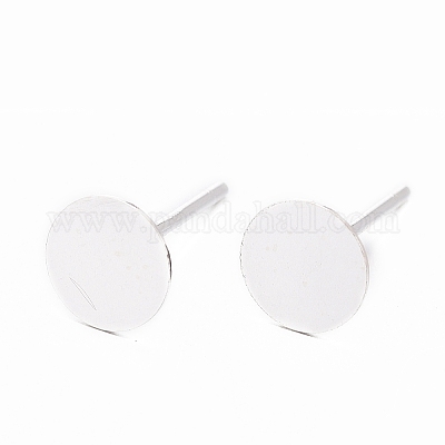 925 Sterling Silver Round Flat Pad Stud Earring Findings&nbsp;STER-T002-201S-1