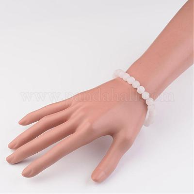 Natural Rose Quartz Beads Stretch Bracelets&nbsp;BJEW-JB02445-01-1