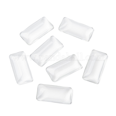 Transparent Rectangle Glass Cabochons&nbsp;GGLA-R025-38x19-1