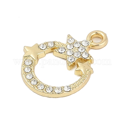 Rack Plating Alloy Micro Pave Rhinestone Pendants&nbsp;FIND-K020-05G-1