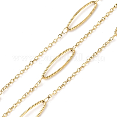 304 Stainless Steel Oval & Cable Chains&nbsp;CHS-C015-03D-G-1