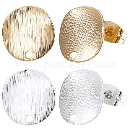Brass Ear Stud Findings KK-BBC0015-27-1
