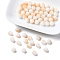 Two Tone Opaque Baking Paint Glass Beads Strands, Round, PeachPuff, 8x7mm, Hole: 1.2mm, about 100~102pcs/strand, 29.53~30.12 inch(75~76.5cm)