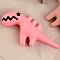 Dinosaur Opaque Flatback Resin Cabochons, for DIY Craft Making, Pink, 29x14mm