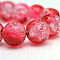 Baking Paint Crackle Glass Beads Strands, Round, Red, 4mm, Hole: 1.1~1.3mm, about 200pcs/strand, 31.4 inch