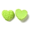 Opaque Resin Cabochons, Heart, Green Yellow, 22.5x25x11mm