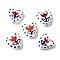 Handmade Porcelain Beads, Hand Painted Tulip Flower Ceramic Beads, Heart, Famille Rose Porcelain, 14x14.5~15x6.5~7mm, Hole: 3mm