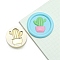 Round Brass Stamp Heads, Golden, Cactus, 25mm