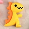 Dinosaur Opaque Flatback Resin Cabochons, for DIY Craft Making, Gold, 22x15mm