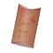 Paper Pillow Boxes, Gift Candy Packing Box, Word Love You, BurlyWood, Box: 12.5x7.6x1.9cm, Unfold: 14.5x7.9x0.1cm
