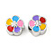 CCB Plastic Large Hole Beads, with Enamel, Flower, 10.5x10x8mm, Hole: 5mm