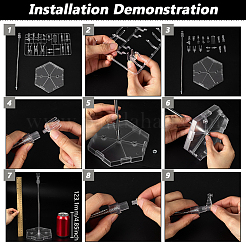 Adjustable Plastic Assembled Action Figure Display Holders with Hexagon Bases&nbsp;DIY-WH0043-157B