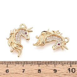Brass Pave Clear Cubic Zirconia Pendants&nbsp;KK-T081-03G