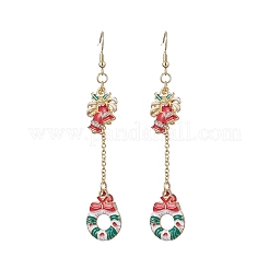 5 Pairs 5 Styles Christmas Theme Alloy Enamel Dangle Earrings&nbsp;EJEW-JE06563