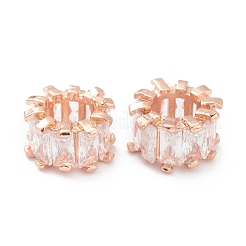 Brass Clear Cubic Zirconia Beads&nbsp;ZIRC-NB010-38
