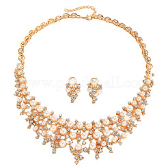 Alloy Rhinestone Stud Earrings & Necklaces Sets for Women&nbsp;WG2F80A-01