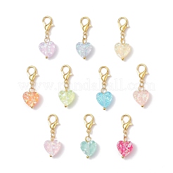 Transparent Resin Heart Pendants Decorations&nbsp;HJEW-JM04138