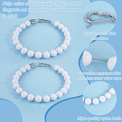 4Pcs Acrylic Round Beads Flagpole Chain&nbsp;HJEW-DR0001-18