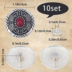 1-Hole Alloy & Cat eye Turquoise Decorative Rivets&nbsp;FIND-GF0004-53B