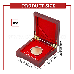 Wood Commemorative Coin Storage Box with Hinged Lid and Metal Latch&nbsp;CON-WH0088-41B