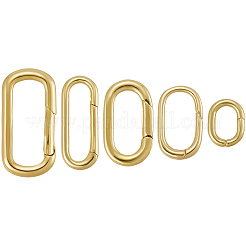 5Pcs 5 Styles Brass Spring Gate Rings&nbsp;KK-SC0006-34