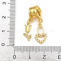 Brass Micro Pave Clear Cubic Zirconia Pendants&nbsp;CU-CBAD306-14G-01