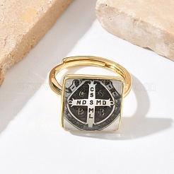 Brass Epoxy Cuff Open Rings for Women&nbsp;RJEW-K264-17G-01