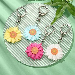Acrylic Daisy Pendant Decoration&nbsp;HJEW-YW00028-01
