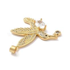 Rack Plating Brass Micro Pave Cubic Zirconia Pendants&nbsp;KK-E281-22G