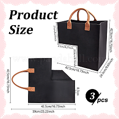 3Pcs Non-woven Fabrics Storage Baskets with Handle&nbsp;AJEW-WA0003-73