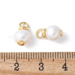 Brass with Natural Pearl Pendants&nbsp;KK-F892-35G