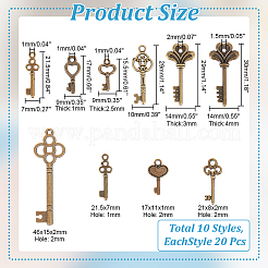 200Pcs 10 Styles Tibetan Style Alloy Pendants&nbsp;FIND-AR0004-31