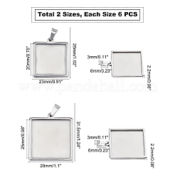 304 Stainless Steel Pendant Cabochon Settings&nbsp;STAS-UN0007-68P