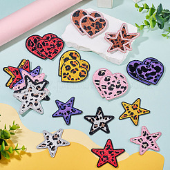 24Pcs Polyester Leopard Print Embroidery Cloth Iron on/Sew on Patches&nbsp;PATC-TAC0011-06