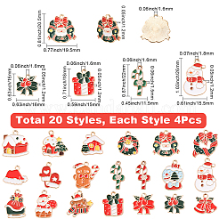 80Pcs 20 Styles Christmas Theme Alloy Enamel Pendants&nbsp;ENAM-SC0007-15