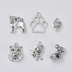 Tibetan Style Alloy Puppy Pendants&nbsp;TIBEP-X0185-78