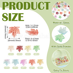 90Pcs 9 Colors Baking Paint Transparent Glass Pendants&nbsp;DGLA-TA0001-61