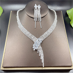Alloy Rhinestone Bracelets & Earrings & Necklaces & Rings Sets&nbsp;FS-WG5A510-02