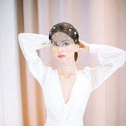 Nylon Mesh Bridal Veils&nbsp;FIND-WH0152-806B