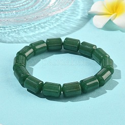Column Natural Green Aventurine Beads Stretch Bracelets for Women Men&nbsp;BJEW-A148-01A-16