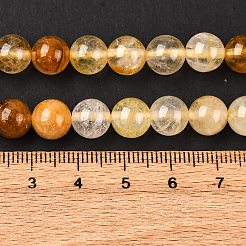 Natural Yellow Hematoid Quartz Round Beads Strands&nbsp;X-G-F266-09-8mm