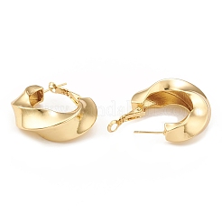 Rack Plating Brass Twist Ring Hoop Earrings for Women&nbsp;EJEW-L231-70G