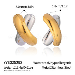 Two Tone 304 Stainless Steel Stud Earrings for Women&nbsp;AL8975