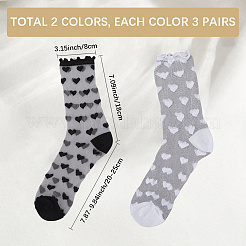 6 Pairs 2 Colors Nylon Glass Silk Socks for Women Girls&nbsp;AJEW-CN0004-32