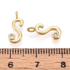 Brass Micro Pave Cubic Zirconia Charms&nbsp;KK-N263-97G-S